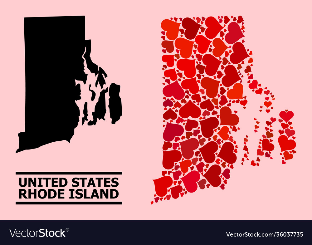 Red lovely pattern map rhode island state