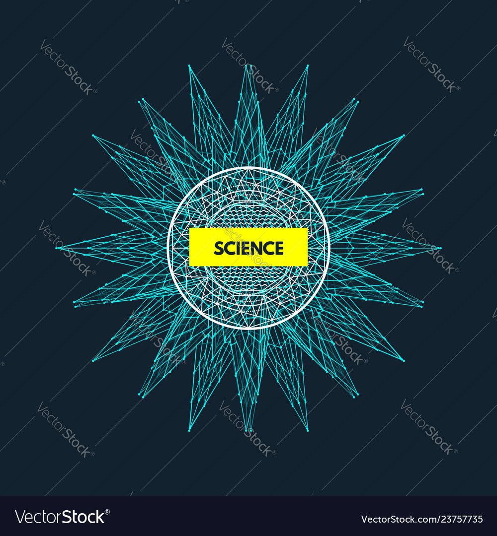 Sphere connected lines dots 3d grid design vector image Sphere connected lines dots 3d grid design