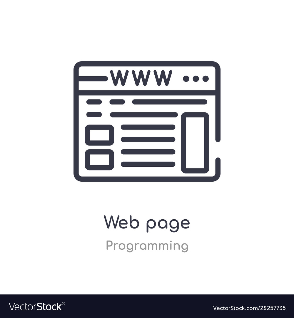 Web page outline icon isolated line from