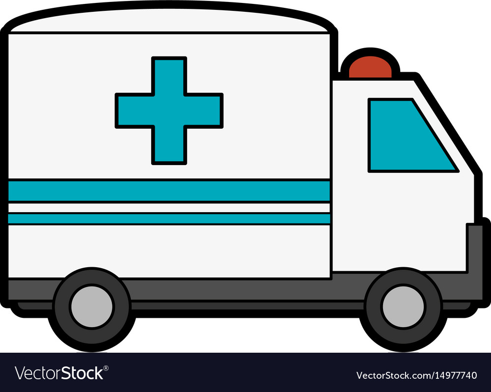 Ambulance healthcare related icon image Royalty Free Vector