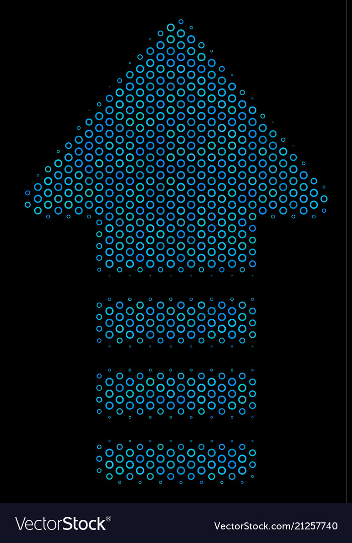 Arrow pointer mosaic icon of halftone bubbles vector image Arrow pointer mosaic icon of halftone bubbles
