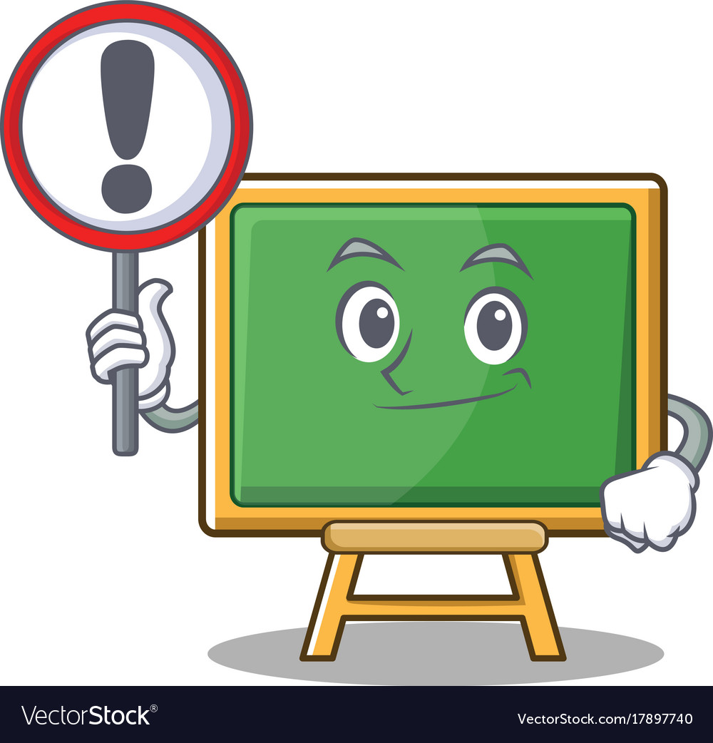 Bring sign chalk board character cartoon Vector Image