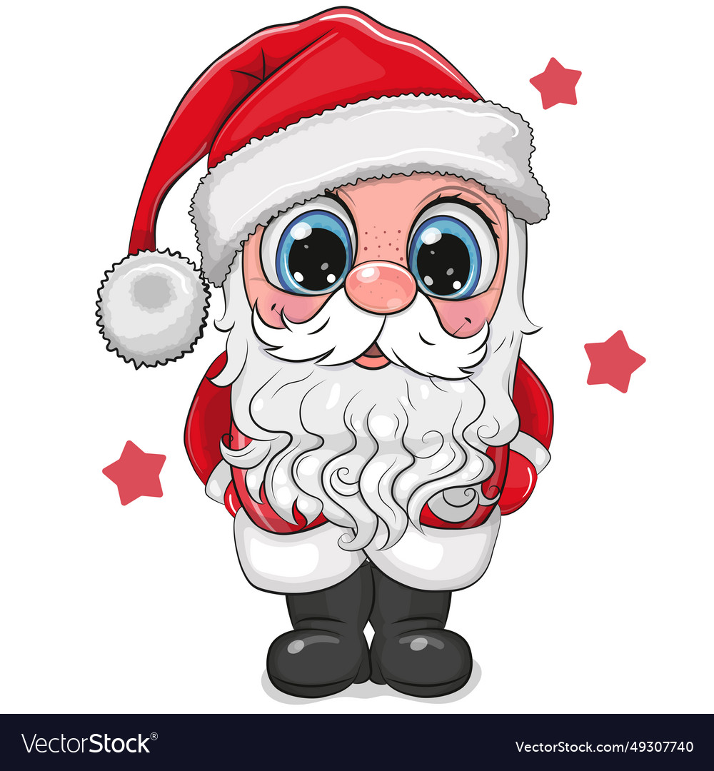 Cartoon santa isolated on a white background Vector Image