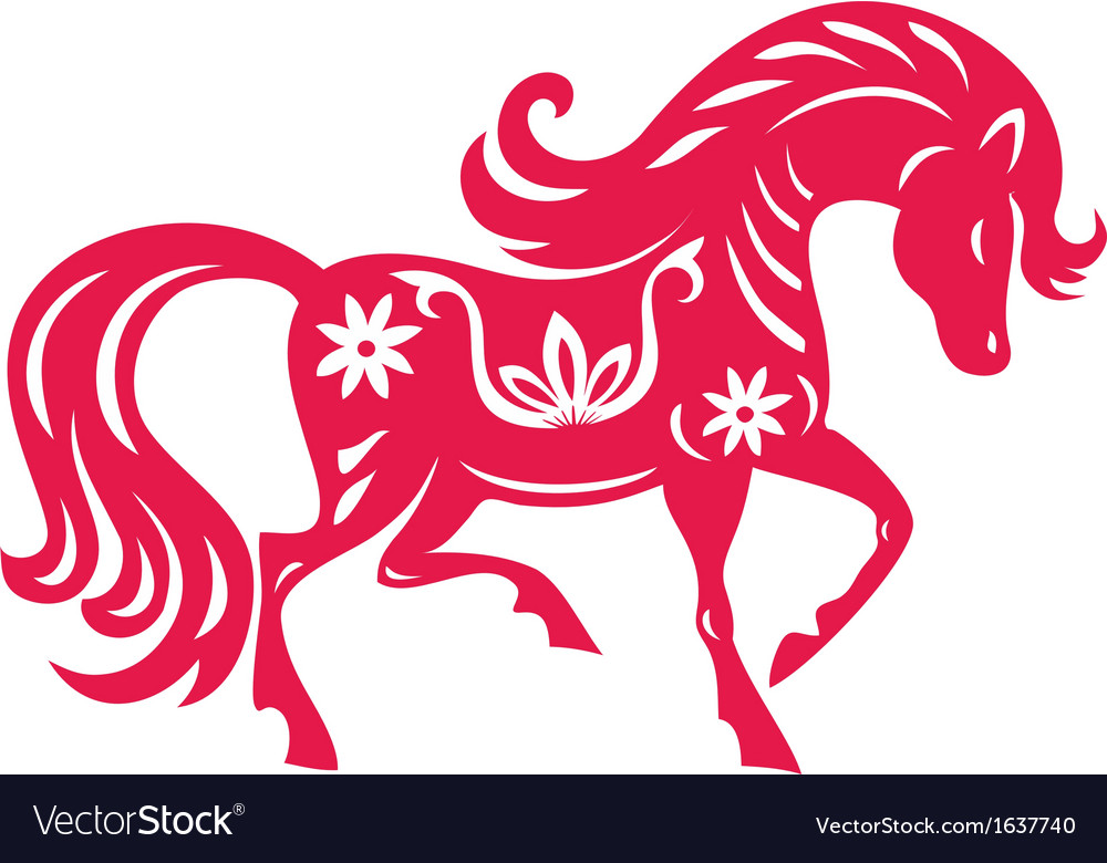 Chinese Horse Zodiac Paper Cut Art