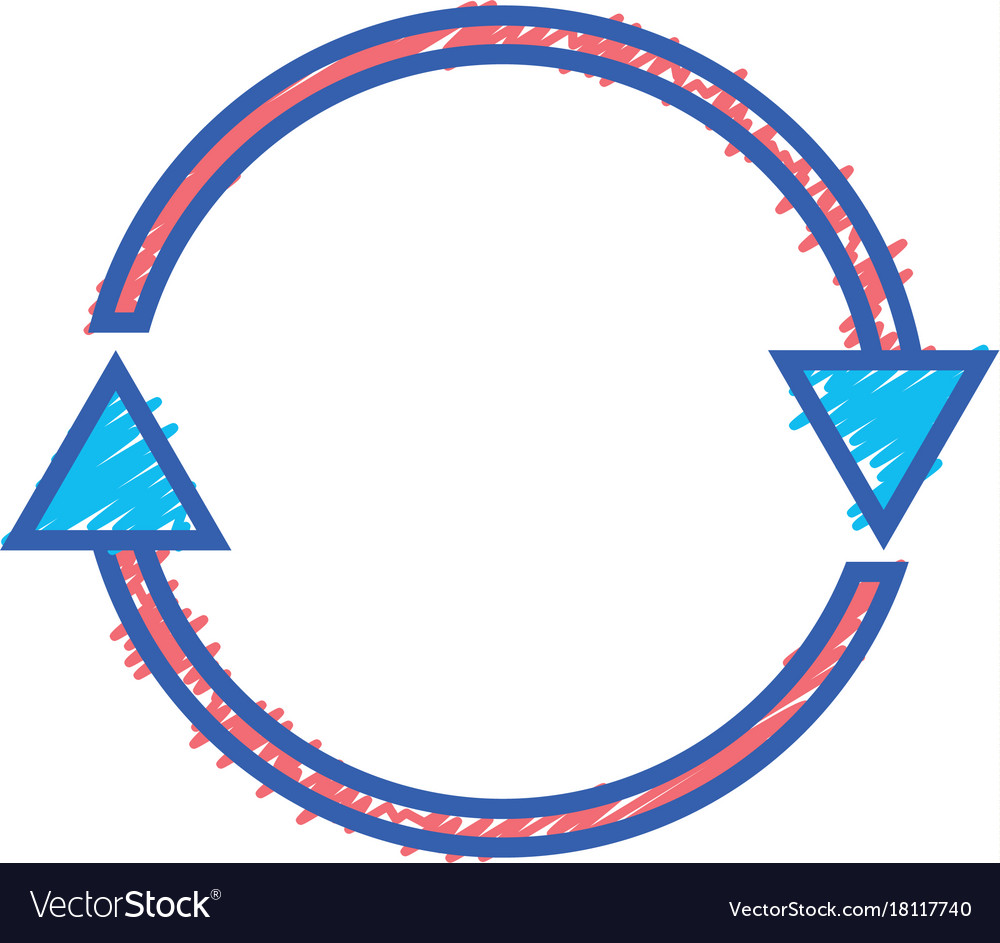Color arrows in circle symbol of loading progress