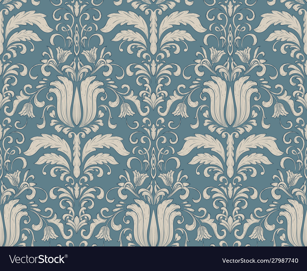 Damask seamless pattern element classical vector image Damask seamless pattern element classical