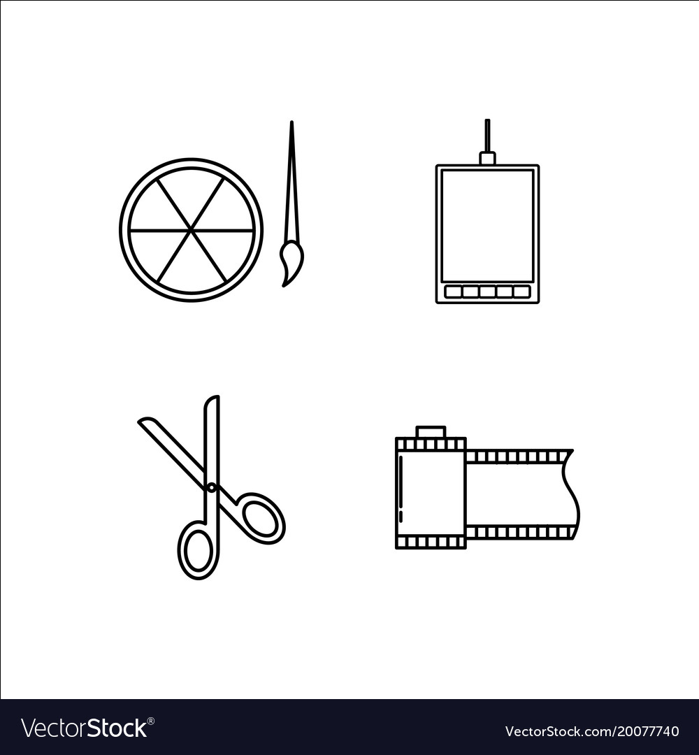 Design and studio simple linear icon setsimple