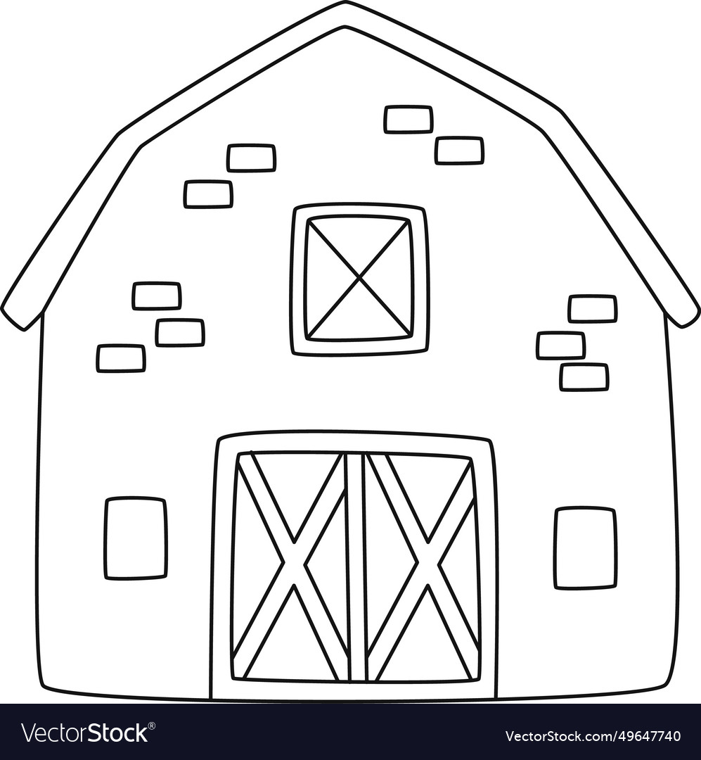 Farm house outline Royalty Free Vector Image - VectorStock