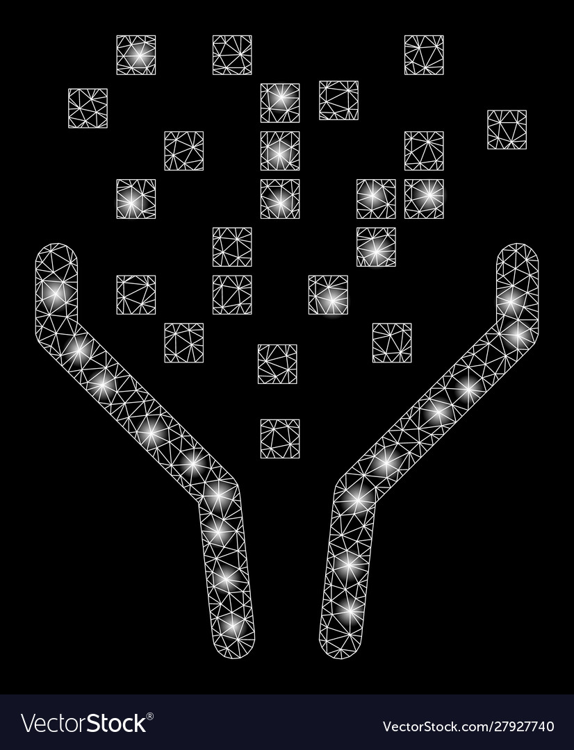Flare mesh network data processing funnel vector image Flare mesh network data processing funnel