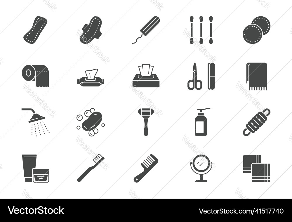 Hygiene flat icons include Royalty Free Vector Image