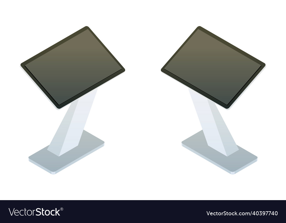 Realistic interactive information kiosk terminal vector image Realistic interactive information kiosk terminal