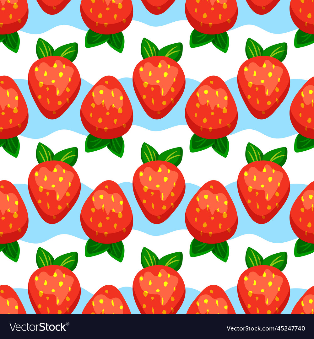 Seamless pattern with strawberries on a background