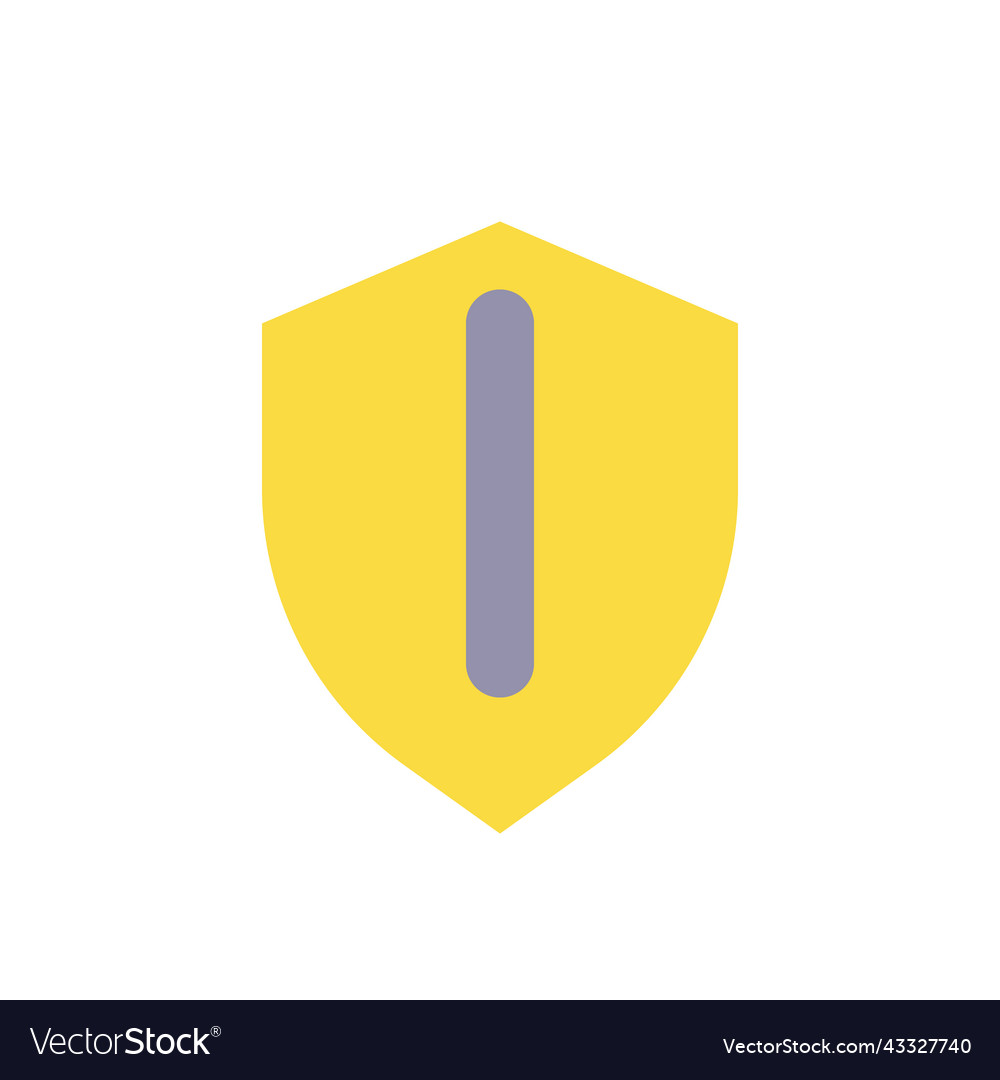 Security shield flat color ui icon vector image Security shield flat color ui icon