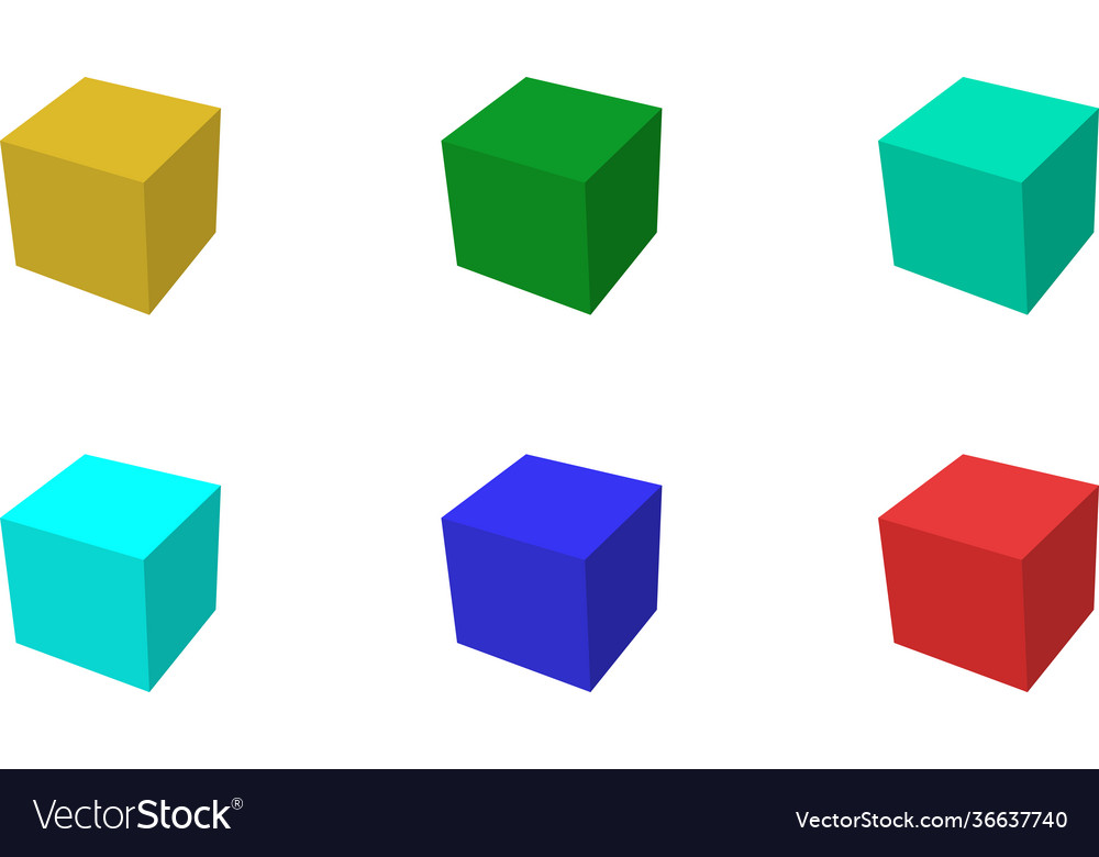 Set multi-color 3d cubes