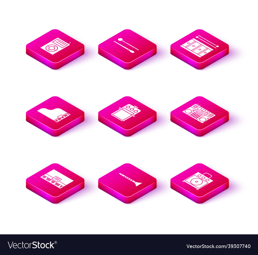 Set piano grand piano guitar pedal Vector Image