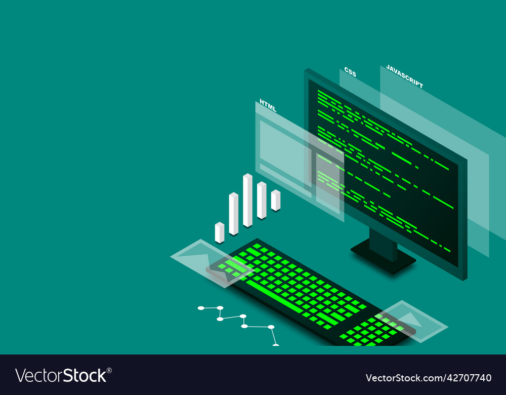 Webdesign und Entwicklung Computerprogrammierung vector image Webdesign und Entwicklung Computerprogrammierung