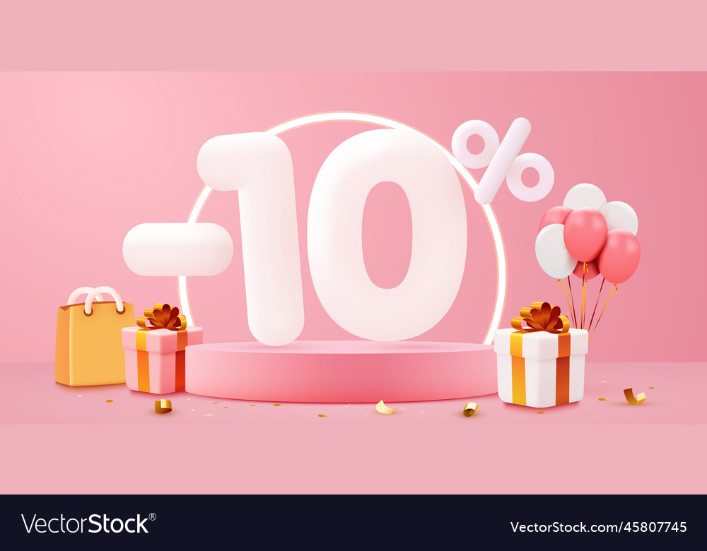 10 percent off discount creative composition