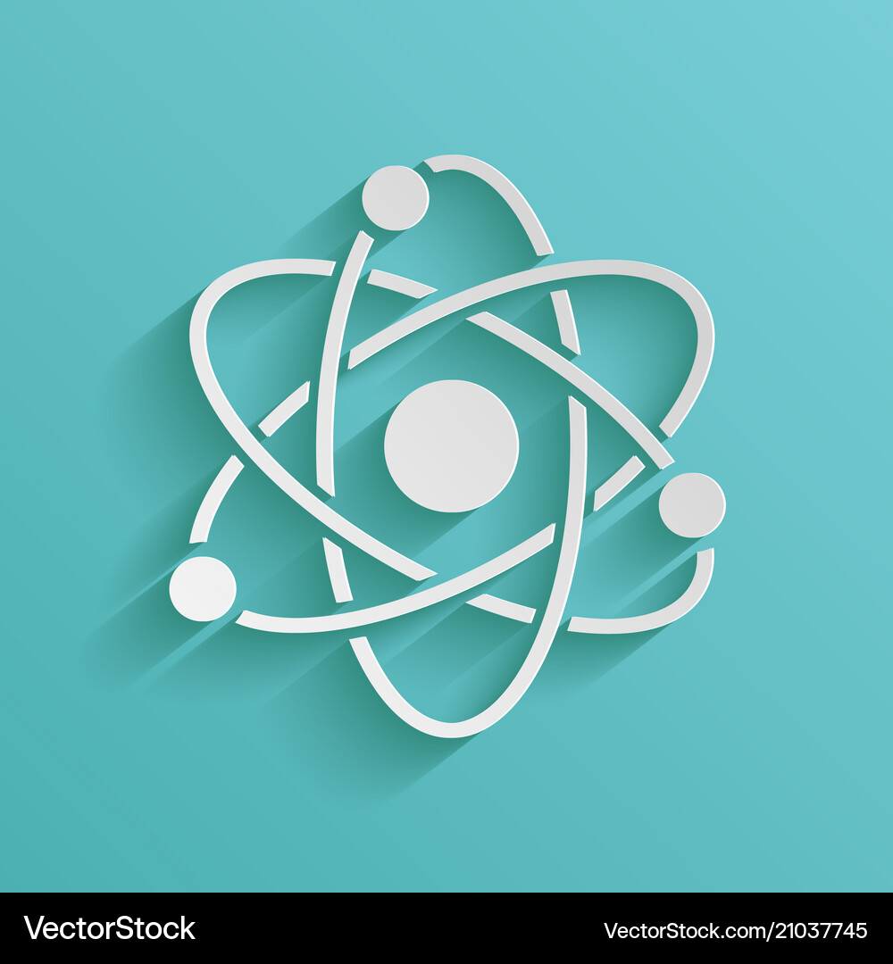 Atom symbol - science icon Royalty Free Vector Image