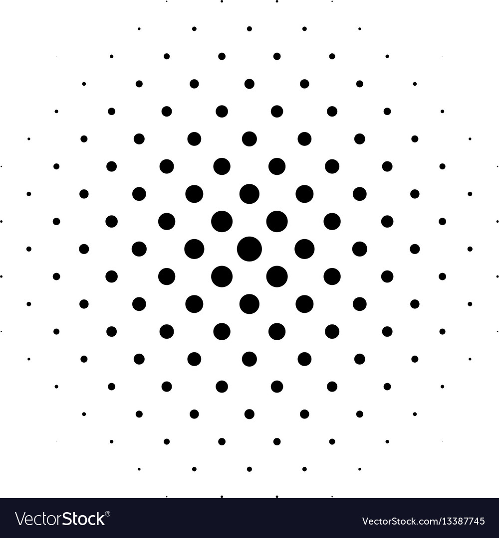 Black abstract halftone circle made of dots Vector Image