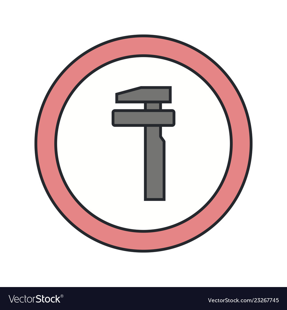 Break down service road sign icon