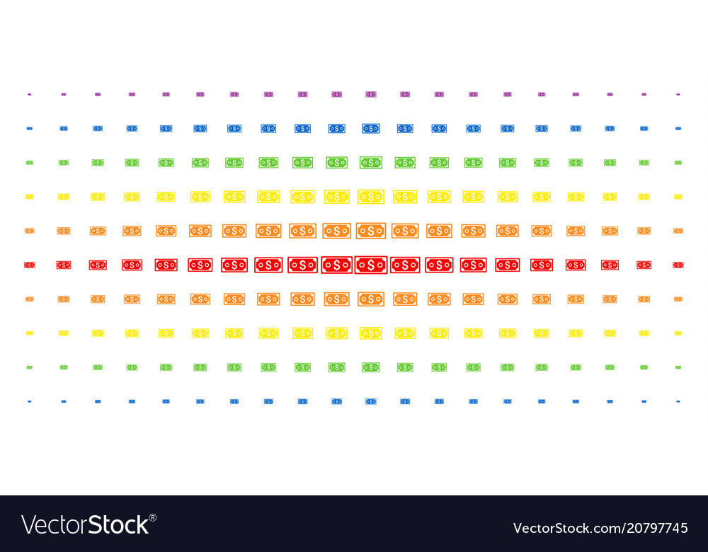 Dollar banknote spectrum halftone grid