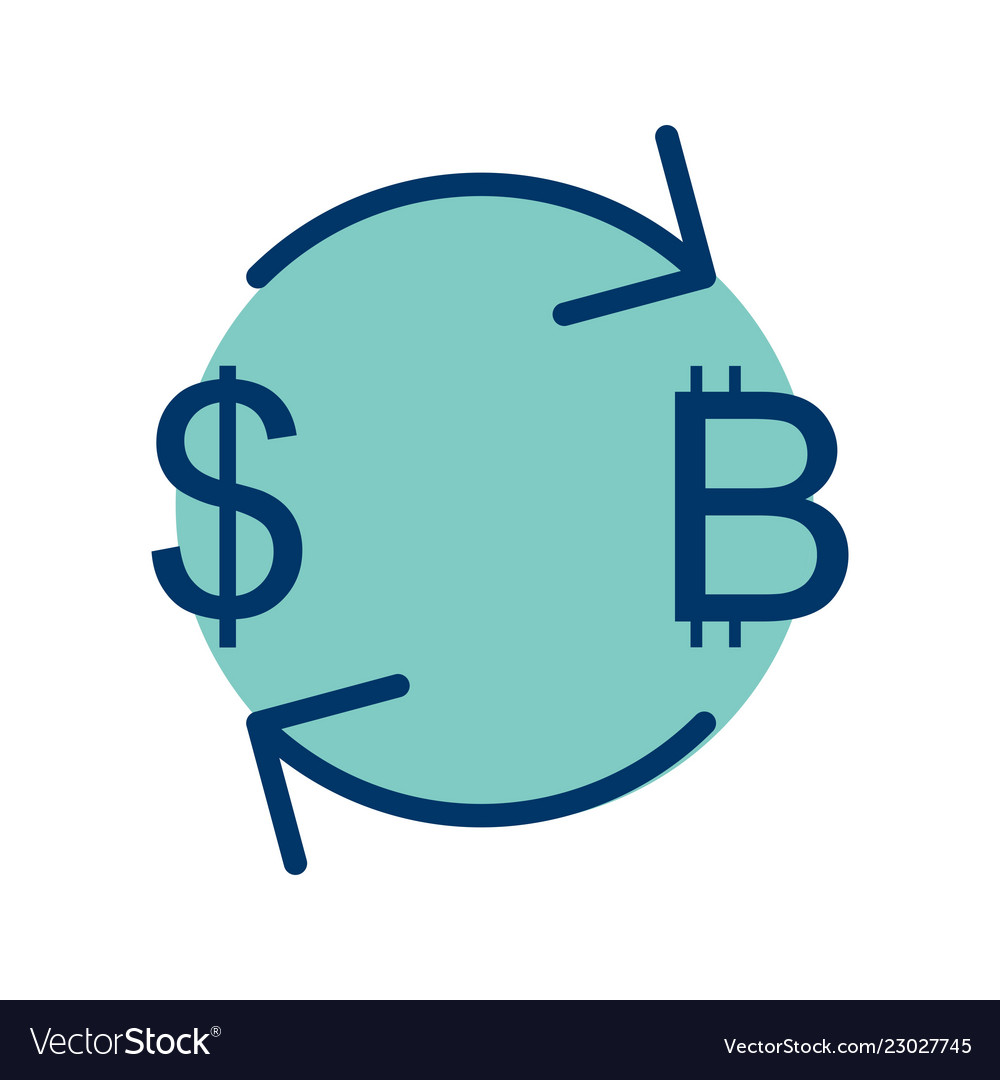 Exchange Bitcoin With Dollar Icon Royalty Free Vector Image Exchange Bitcoin With Dollar Icon Vector Image