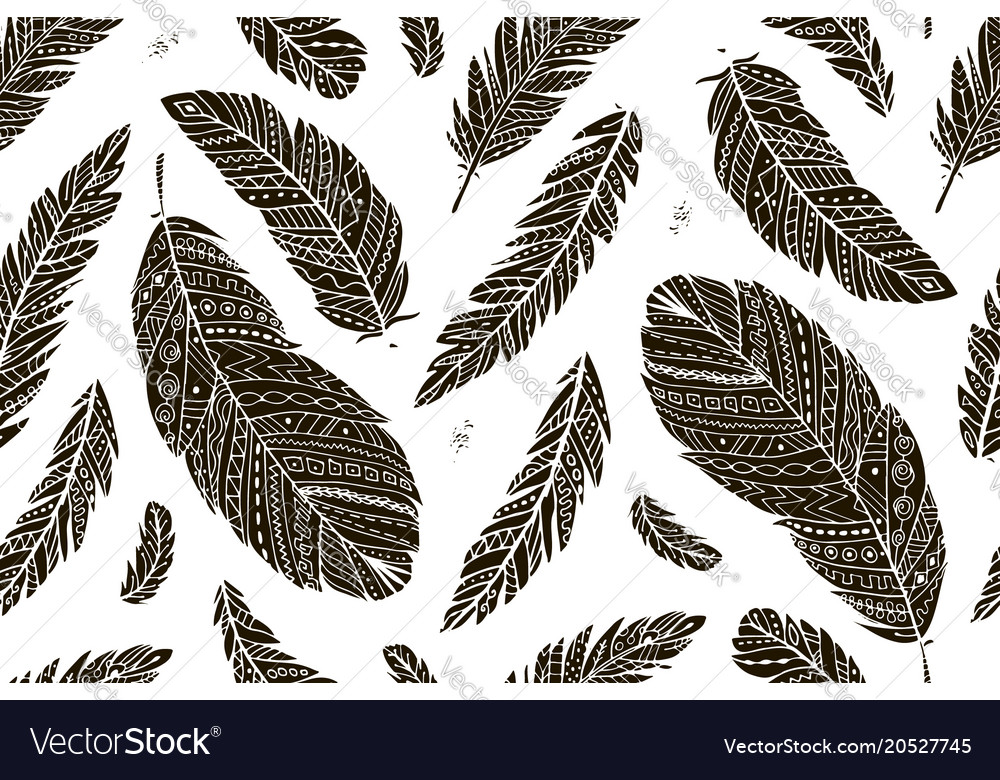 Feather seamless pattern for your design