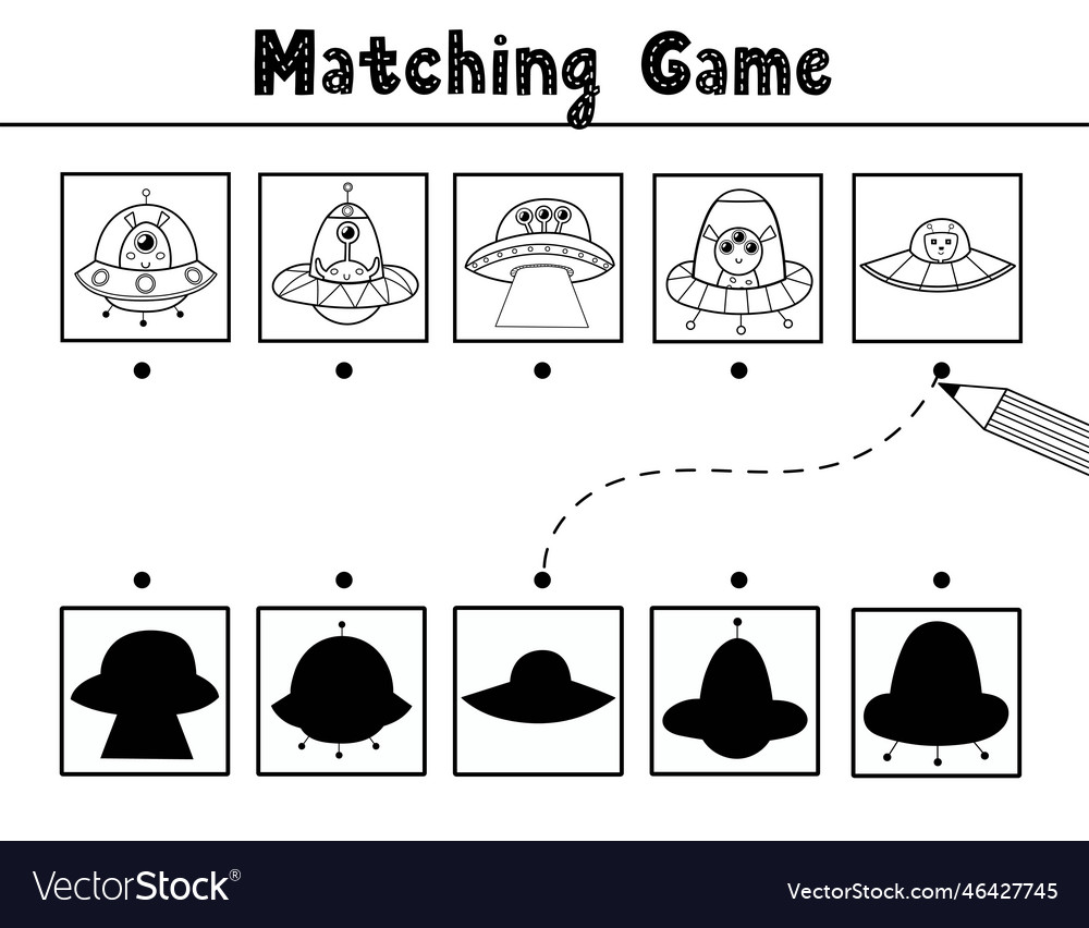 Find the correct shadow matching game with cute vector image Find the correct shadow matching game with cute