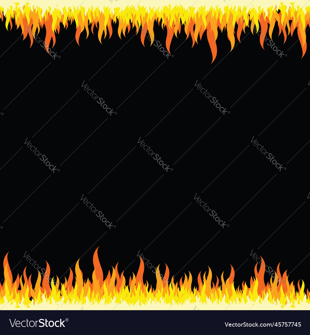 Flames effect boder frame with black background