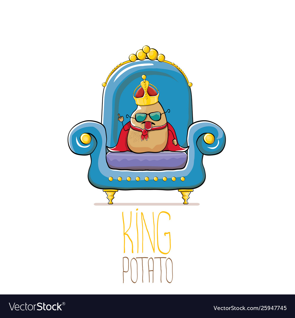 Funny cartoon cute brown smiling king vector image Funny cartoon cute brown smiling king