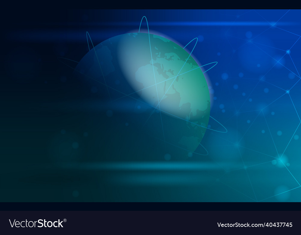 Global digital network communication connection vector image Global digital network communication connection