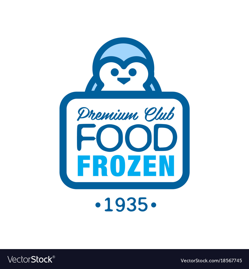 Premium club food frozen since 1935 label