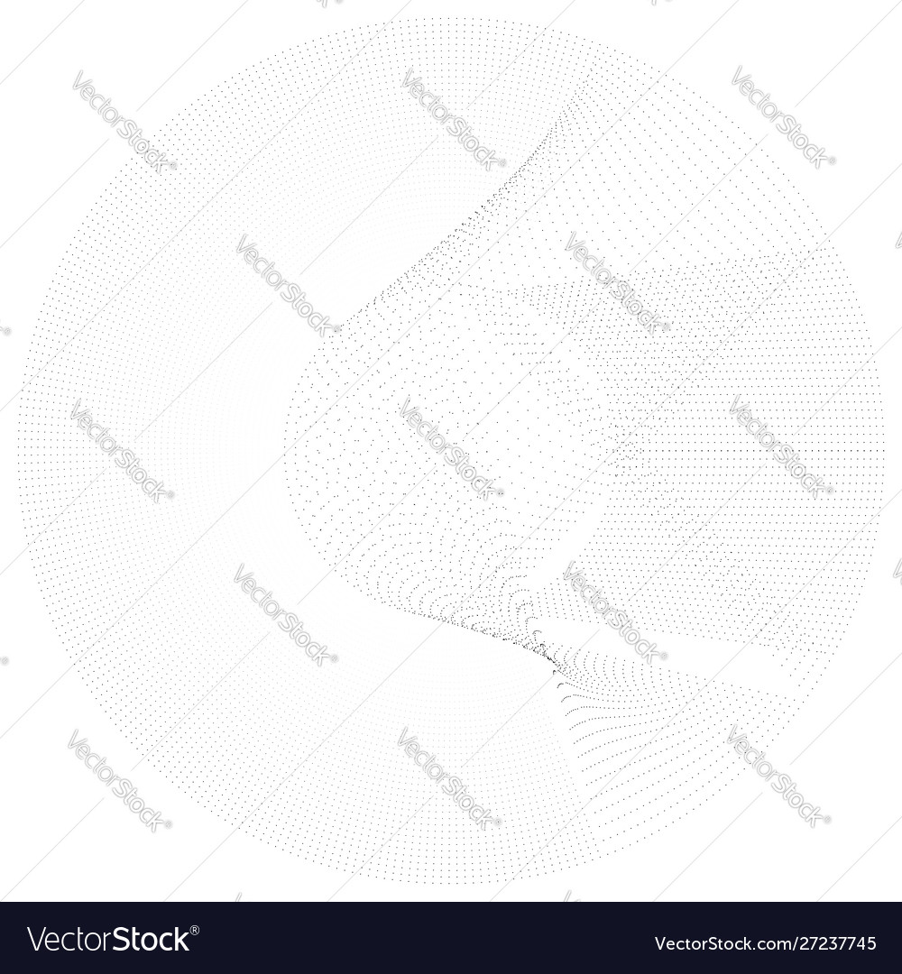 Radial element with random dots circles rings vector image Radial element with random dots circles rings