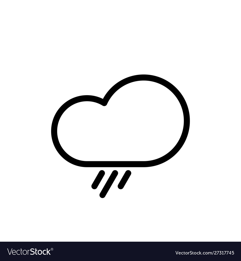 Rain cloud icon for simple flat style weather ui