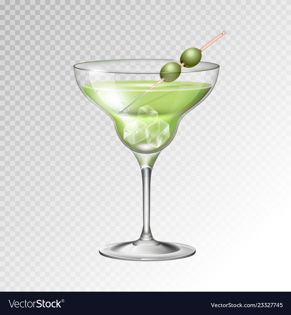 Realistic Cocktail Margarita Glass Royalty Free Vector Image 3241