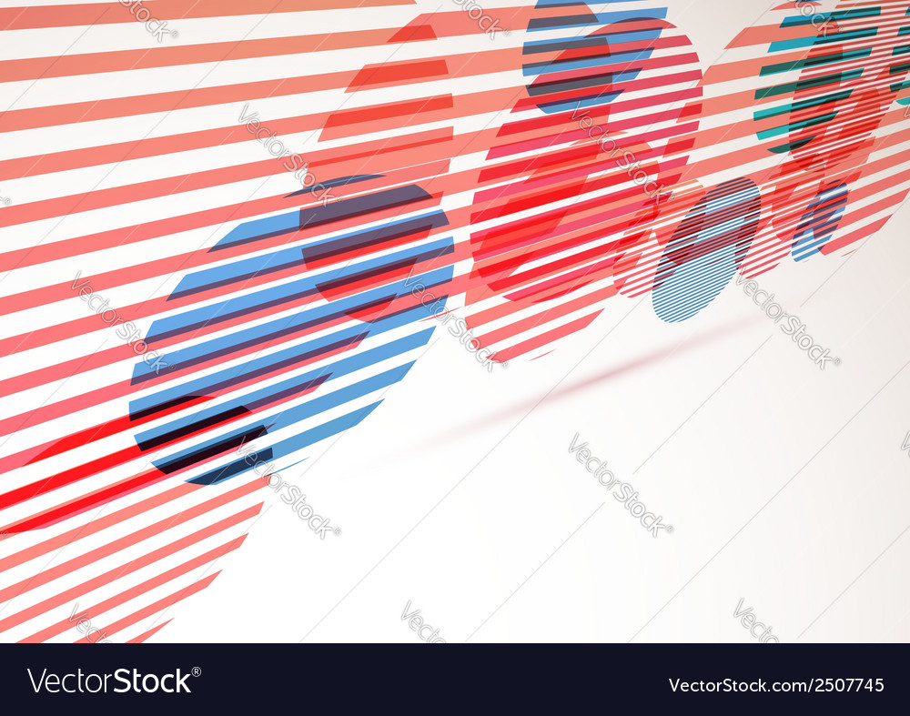 Retro red circles perspective abstract background