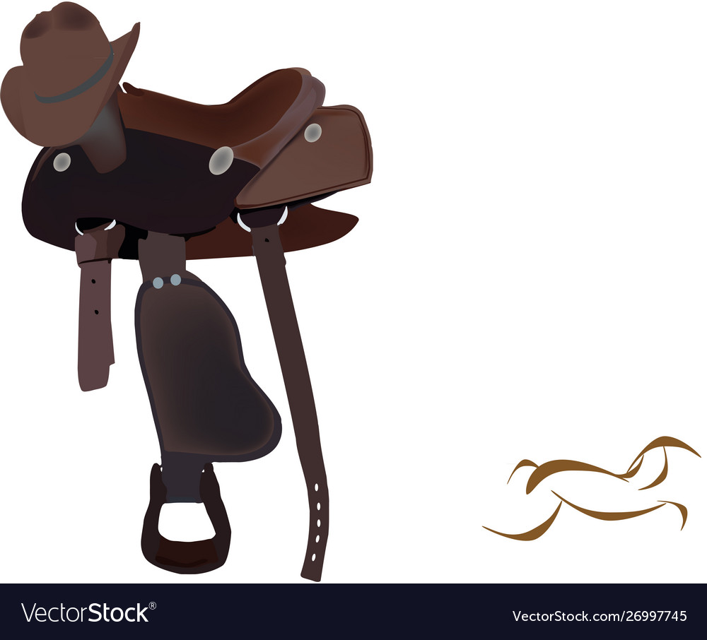 Riding horse saddle with hat