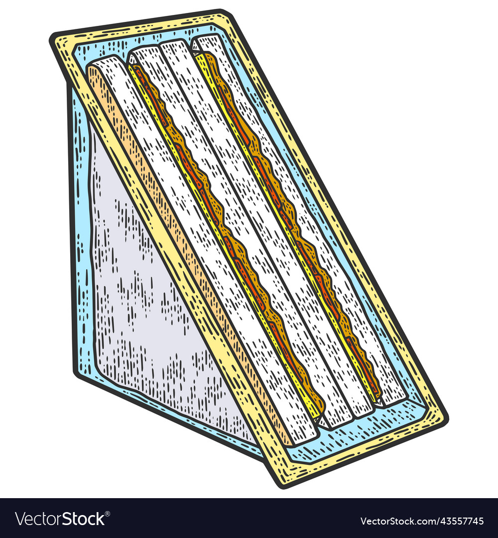 Zwei dreieckige Sandwich verpackte Farbskizze