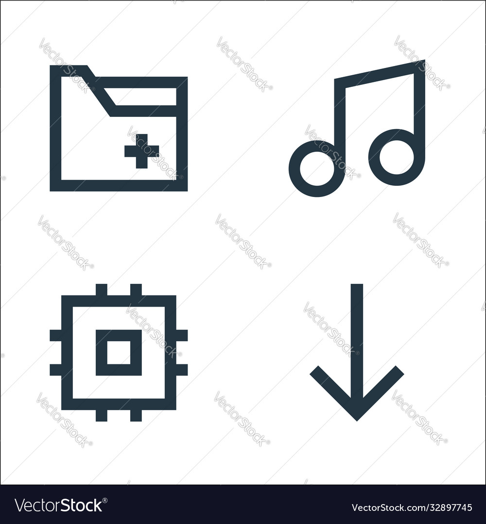 User interface line icons linear set quality