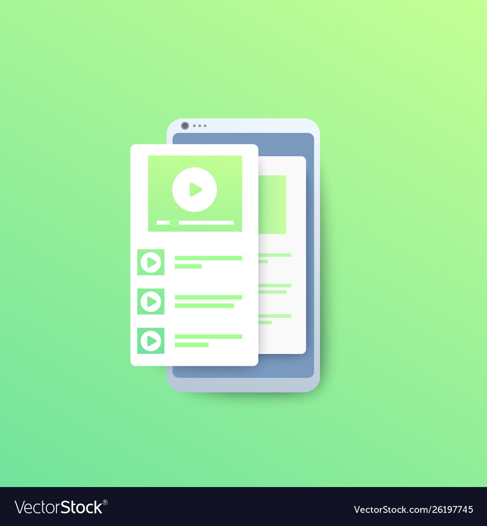 Video stream player with playlist in smartphone