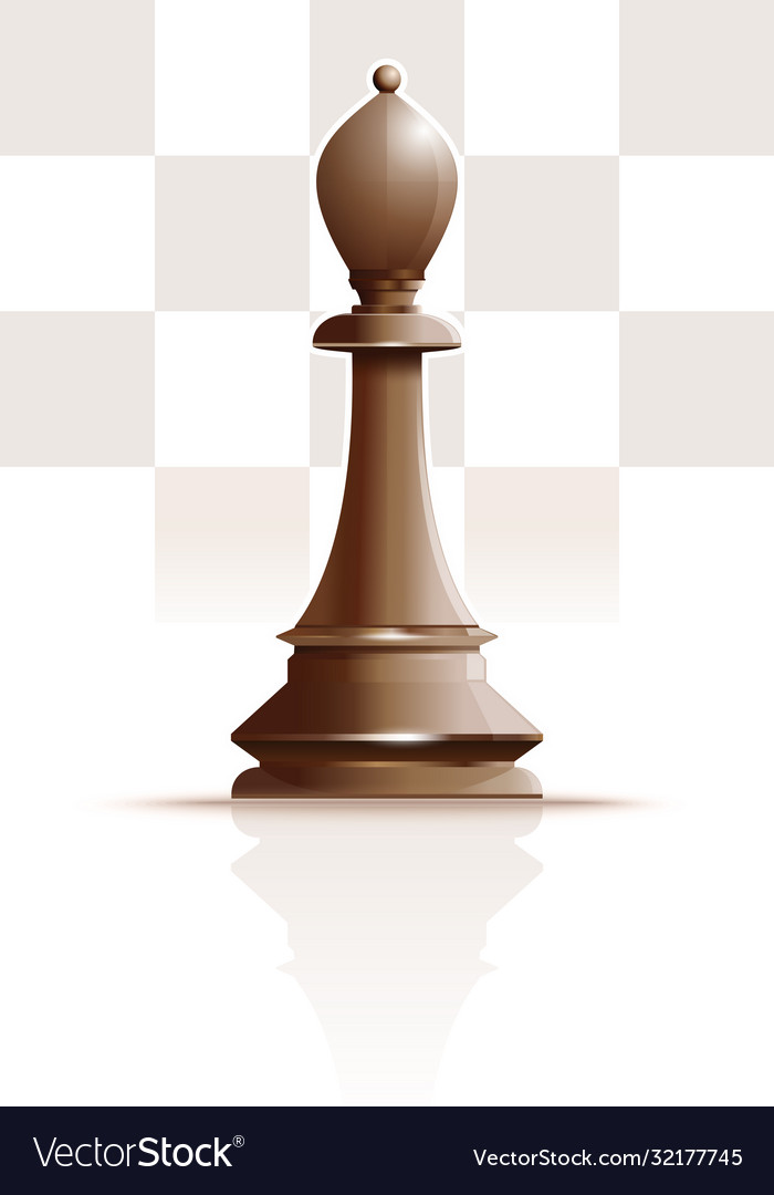 White chess figure officer realistic icon Vector Image