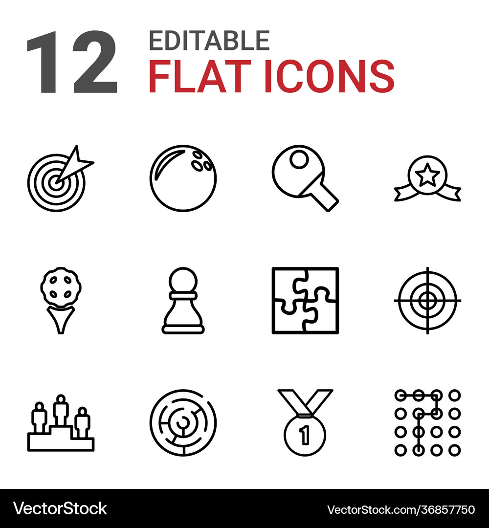 12 challenge icons Royalty Free Vector Image - VectorStock
