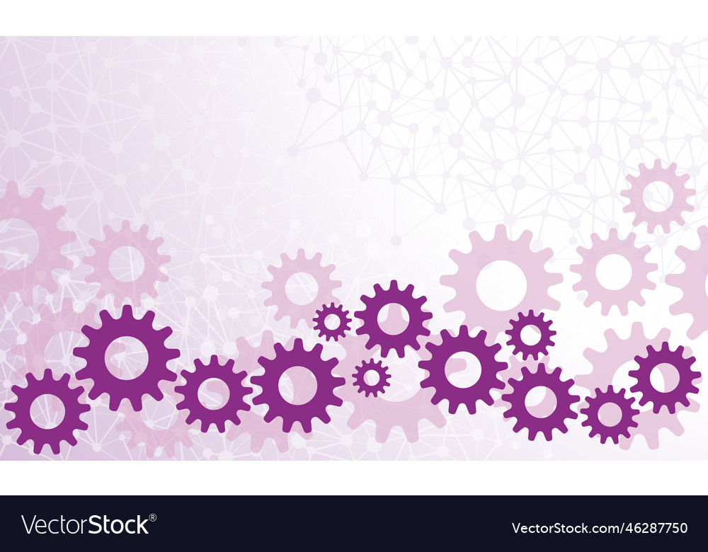 Abstract background with gears and molecules