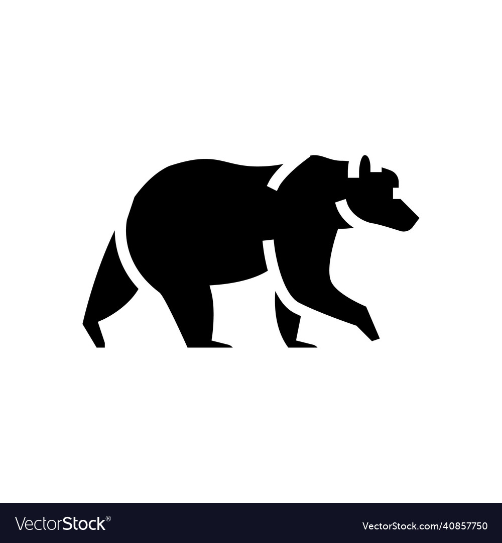 Bear animal in zoo glyph icon