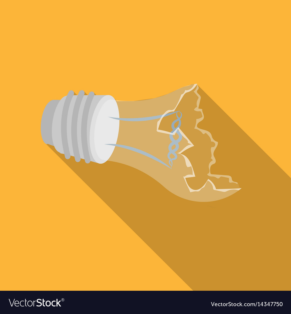 Broken lightbulb icon in flate style isolated