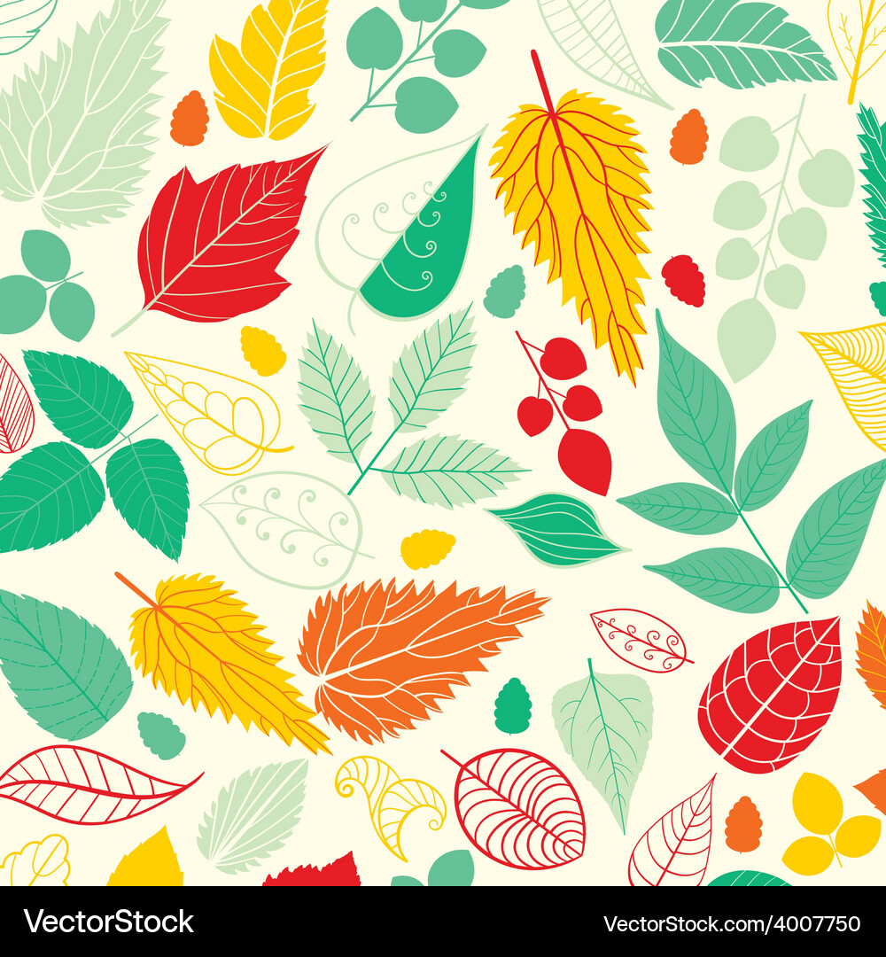 Colored pattern on leaves theme autumn pattern Vector Image