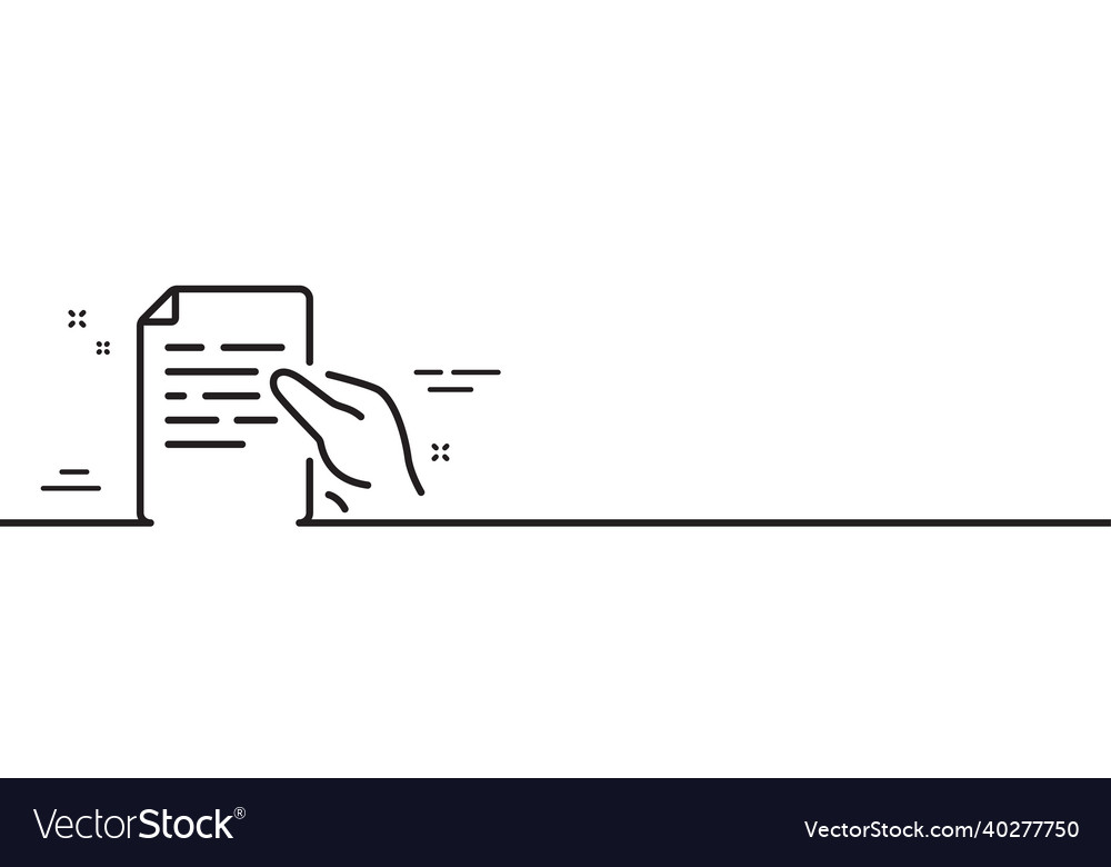 Document line icon hold doc file page sign