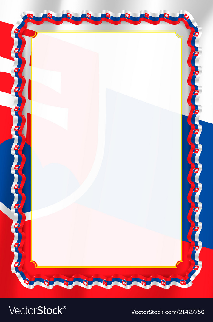 Frame and border of ribbon with slovakia flag