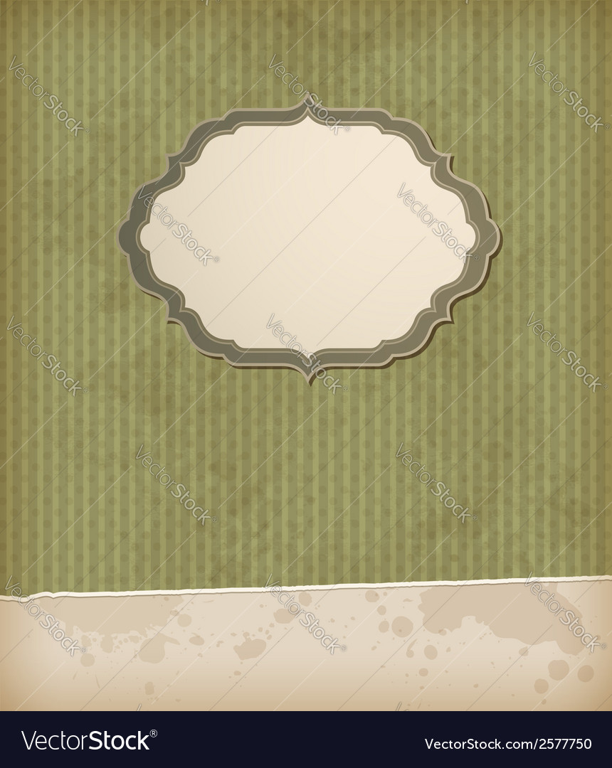 Green striped vintage background with label
