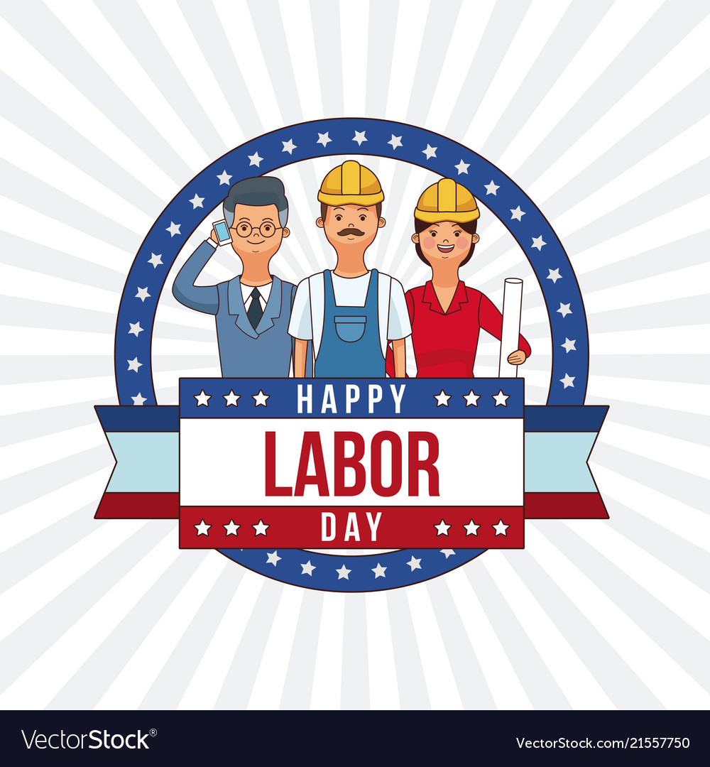 Happy labor day card Royalty Free Vector Image